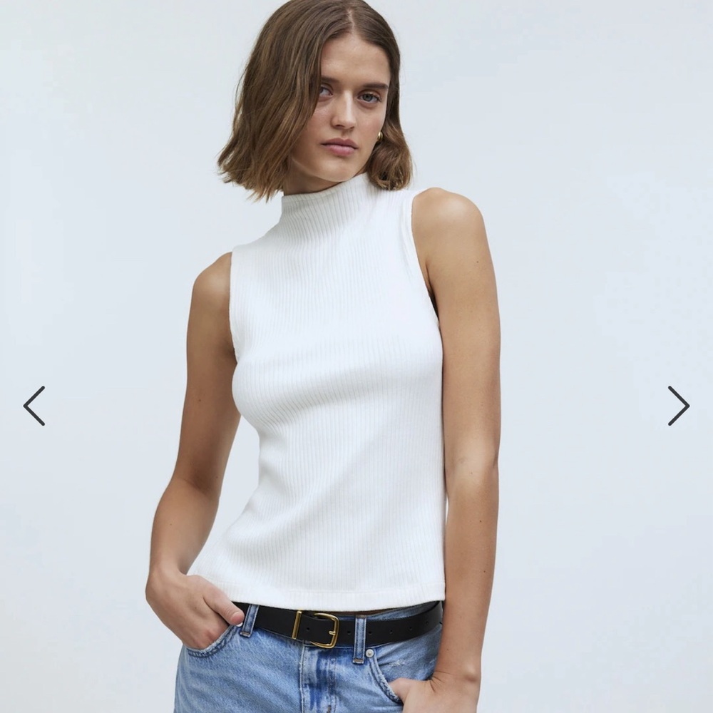 MADEWELL side slit mock neck tank, NWT ,medium, Lighthouse